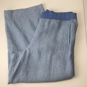 J Jill love linen blue stripes pull on pants large